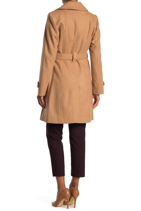 belted wool blend coat michael kors|michael kors camel coat.